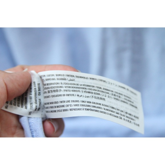 Abercrombie & Fitch Blue Long Sleeve Button Down‎ Shirt Dress Women's Size L - Picture 5 of 5